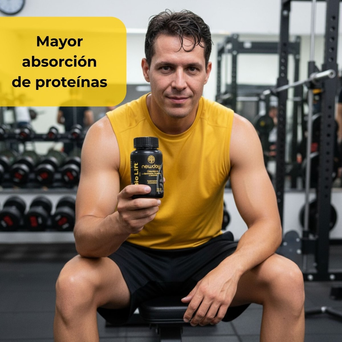Bio Lift Men - Suplemento natural para hombres con berberina, tribulus y leucina, 90 cápsulas - Newday