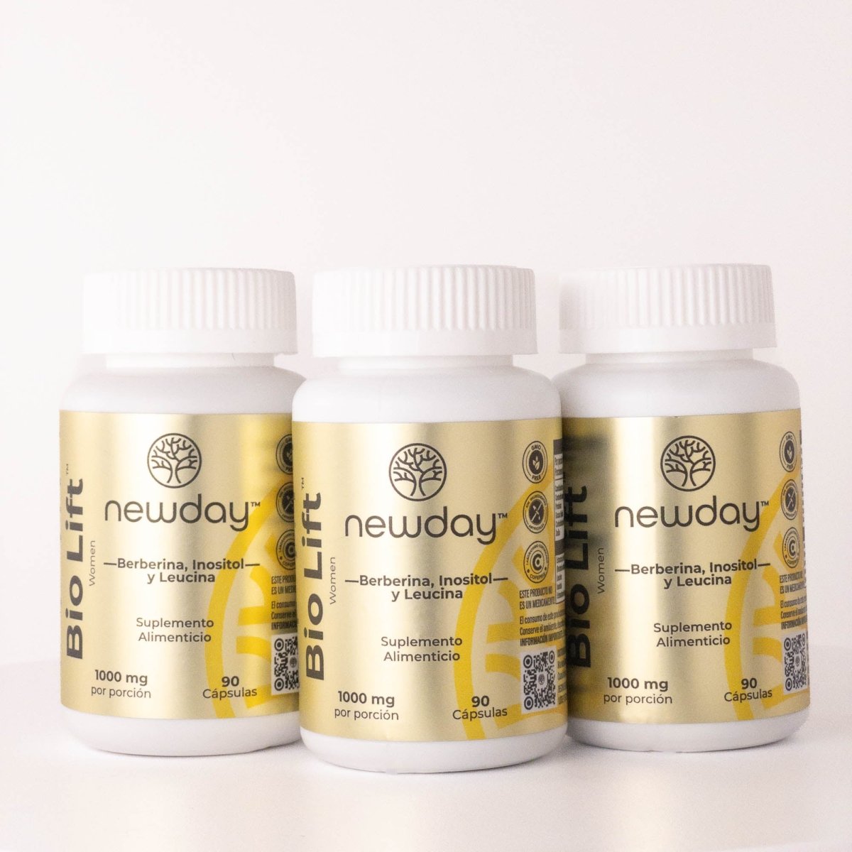 Bio Lift – Suplemento Natural para Mujeres 40+ con Berberina, Inositol y Leucina, 90 Cápsulas - Newday