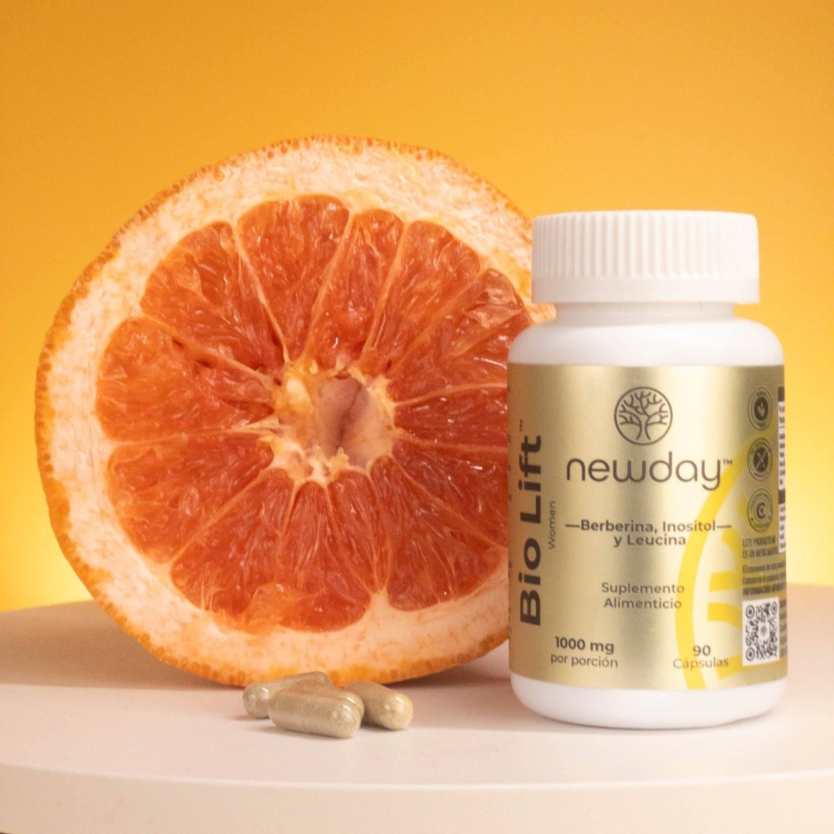 Bio Lift – Suplemento Natural para Mujeres 40+ con Berberina, Inositol y Leucina, 90 Cápsulas - Newday