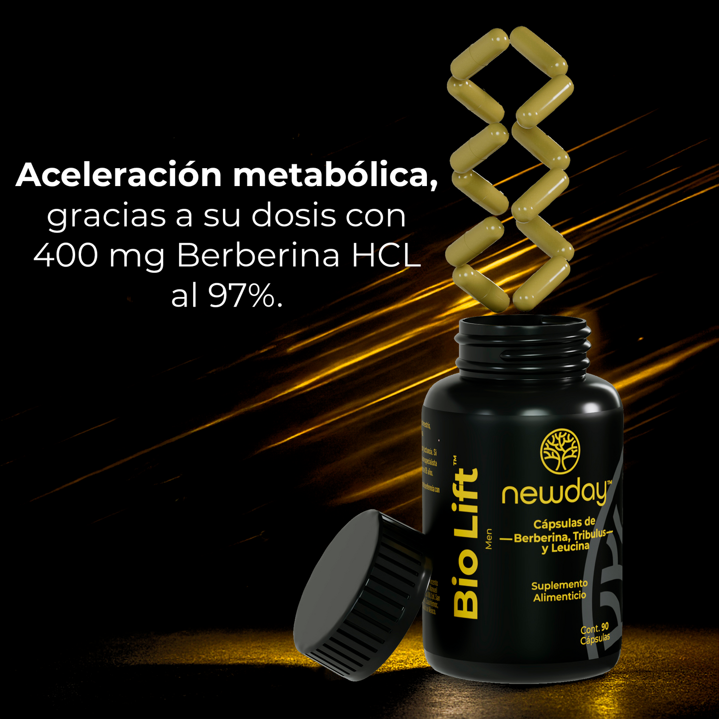 Bio Lift Men - Cápsulas de Berberina, Tribulus y Leucina.