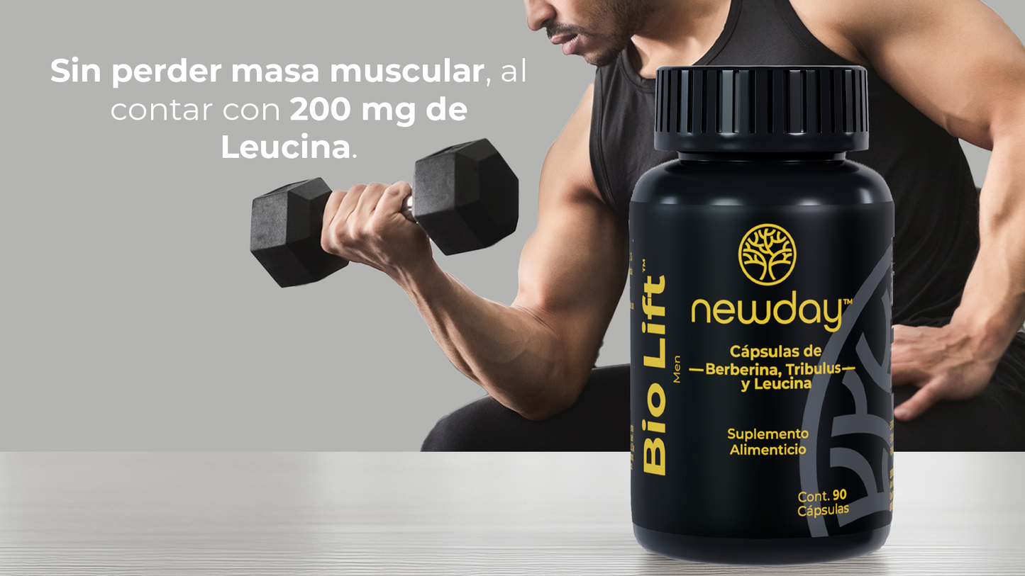 Bio Lift Men - Cápsulas de Berberina, Tribulus y Leucina.